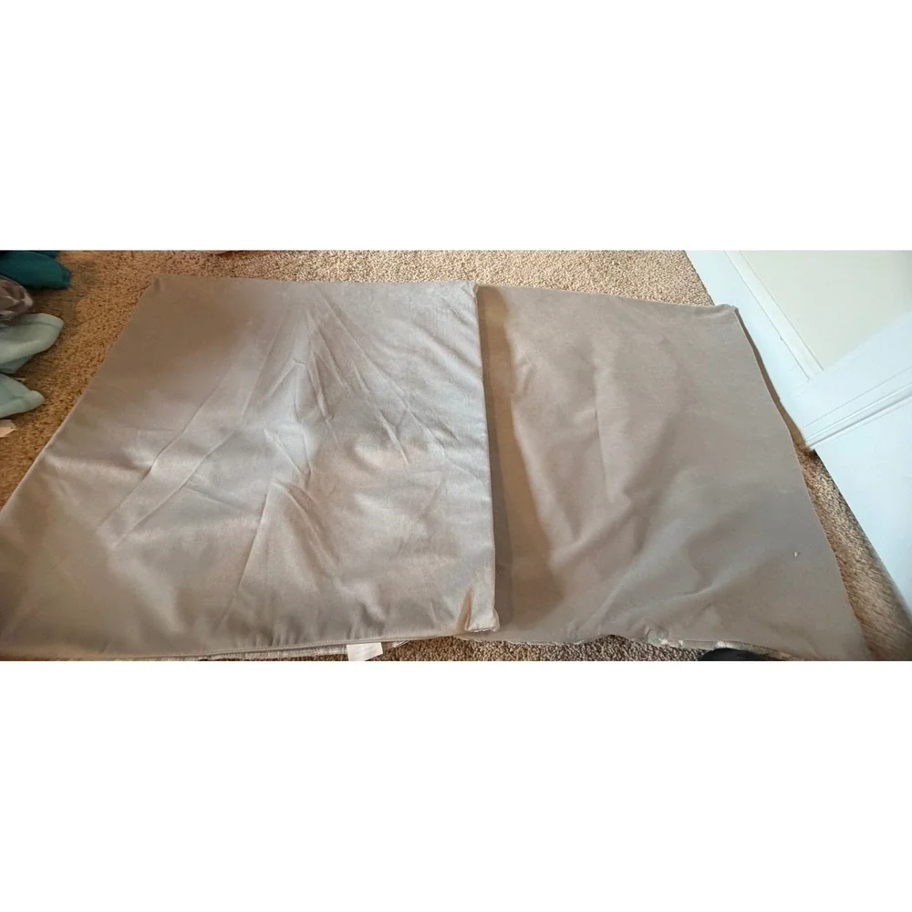 Set of 2 Gray Geometric Cut Velvet Throw Pillow Covers 22x22‎ Made in UK